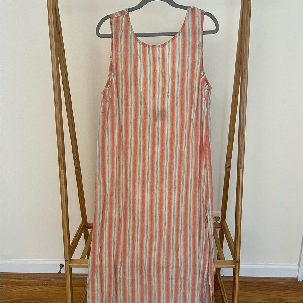 Reformation Linen Striped Dress/ Beach Cover Up